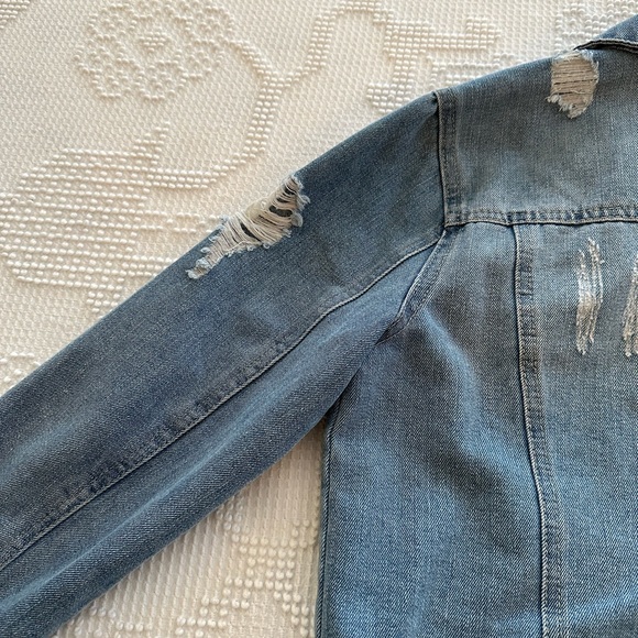 CISONO DENIM COLLECTION DISTRESSED MEDIUM WASH JEAN JACKET SIZE MEDIUM - Picture 10 of 12